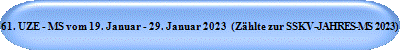 61. UZE - MS vom 19. Januar - 29. Januar 2023  (Zhlte zur SSKV-JAHRES-MS 2023)